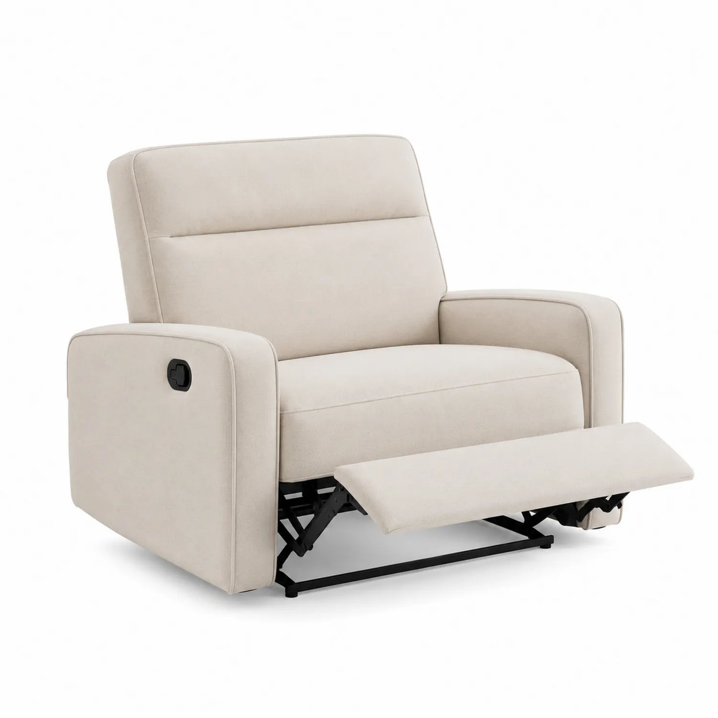 Relaxsessel Mikrofaser Beige mit Fußablage