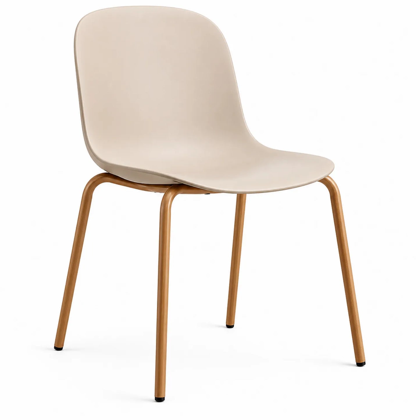 Polypropylen Stuhl mit Stahlbeinen Beige